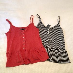 2/$18 Abercrombie and Fitch Peplum Tanks